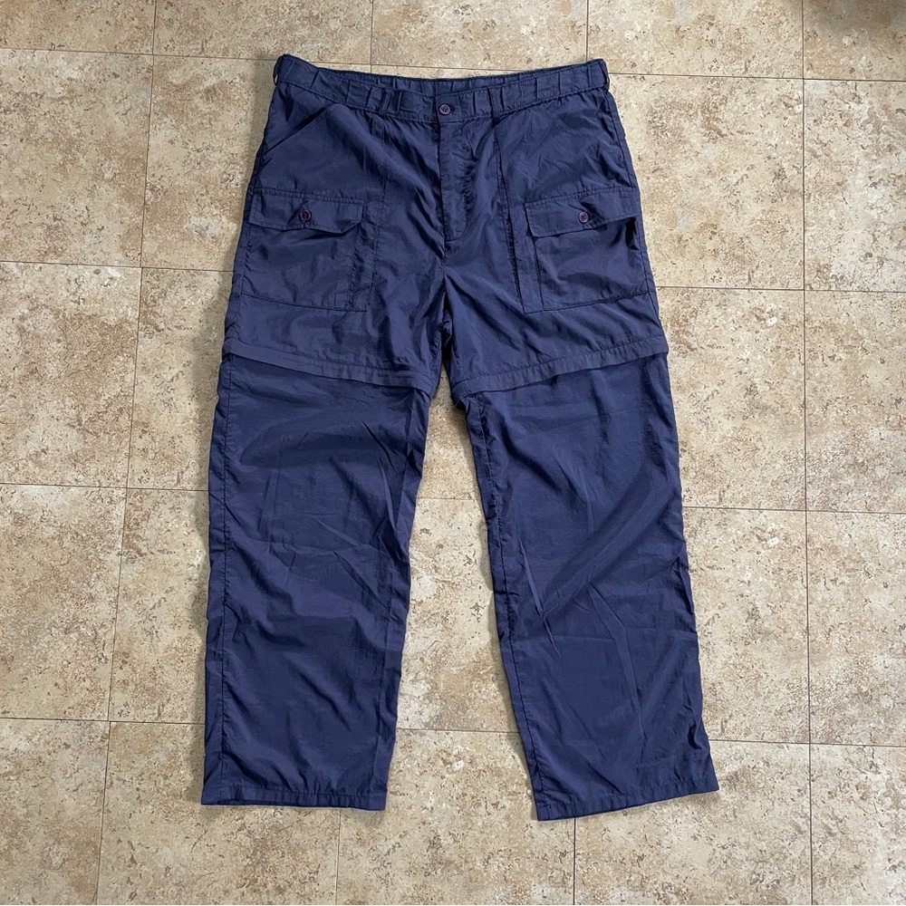 Vintage Sportif navy baggy lightweight nylon zip off convertible hiking pants